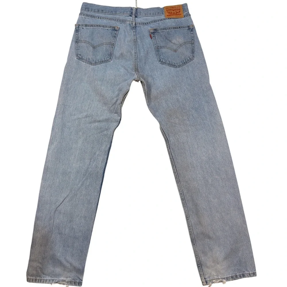 Levi's 505 Regular Fit Jeans 36x34 Mens Straight Leg Light Wash Blue